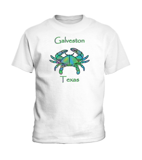 Galveston Texas Blue Crab Beach Shirt Kids T-Shirt