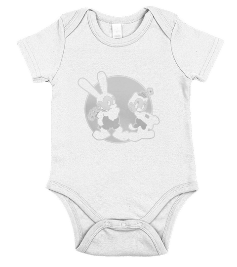 oswald-and-ortensia-b-w-2 Short Sleeve Baby One-Piece