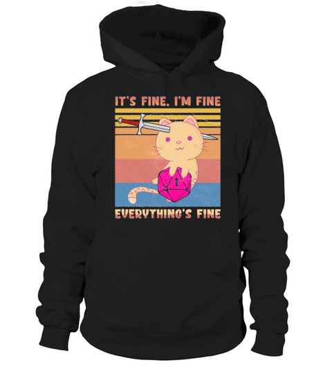 Dungeon meowster its fine Im fine everything fine vintage Hoodie Unisex