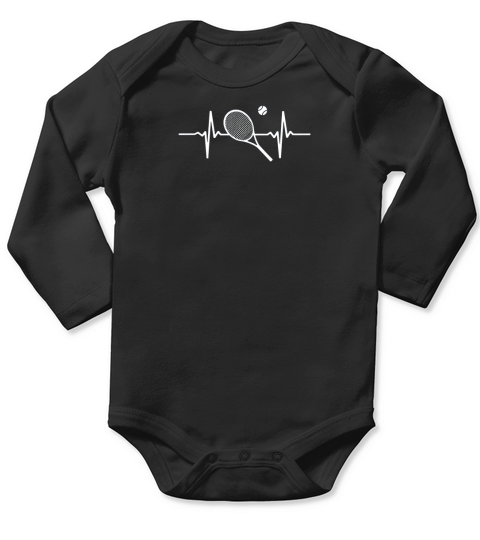 Funny Tennis Heartbeat Long Sleeve Baby One-Piece