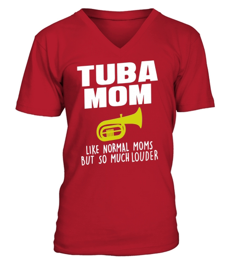Tuba Mom Funny Marching Band Gift V-Neck T-shirt