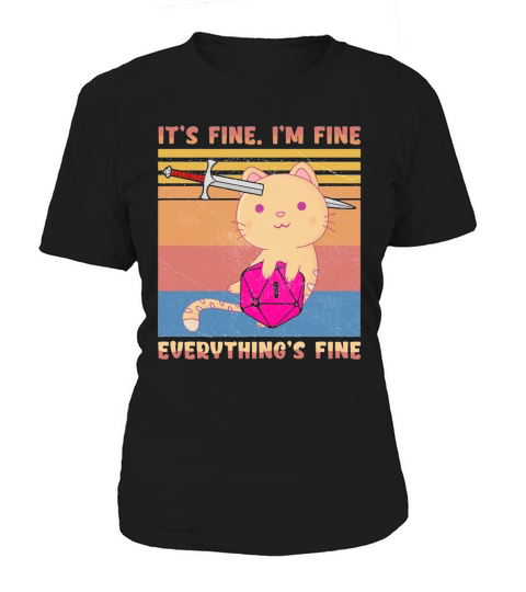 Dungeon meowster its fine Im fine everything fine vintage Women's T-Shirt