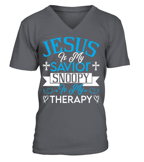 Jesus Is My Savior Snoopy 2 V-Neck T-shirt