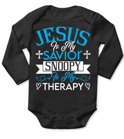 Jesus Is My Savior Snoopy 2 Long Sleeve Baby One-Piece