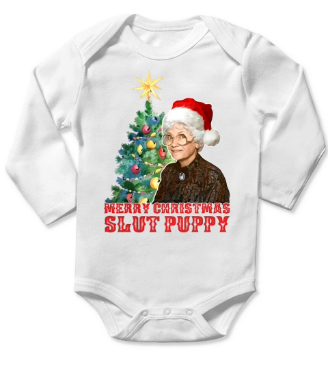 Golden girls Sophia Petrillo Merry Christmas slut puppy Xmas shirt Long Sleeve Baby One-Piece