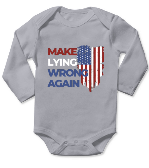 Make Lying Wrong Again 2020 American Flag Long Sleeve Baby One-Piece