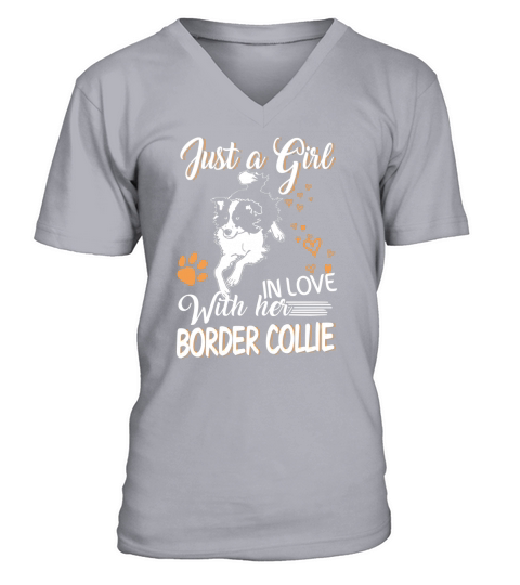 Just Girl In Love With Her Border Collie - Mens Premium T-Shirt 1 V-Neck T-shirt
