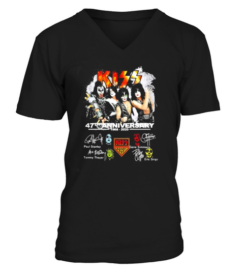 Kiss Band 47th anniversary signatures - Coffee Mug (colored) V-Neck T-shirt