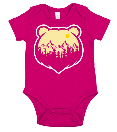 Vintage nation landscape bear Short Sleeve Baby One-Piece