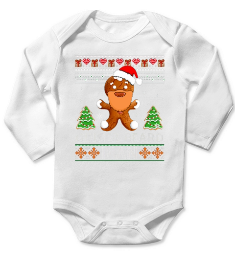 Christmas Ginger Beard Man Cookie Long Sleeve Baby One-Piece