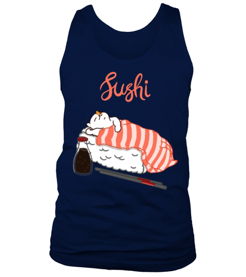 Cat Sleeping on Sushi Tank Top Unisex
