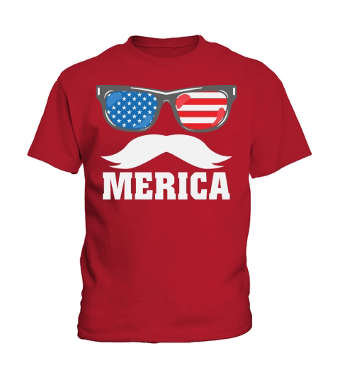 4th of July MERICA Mustache Kids T-Shirt