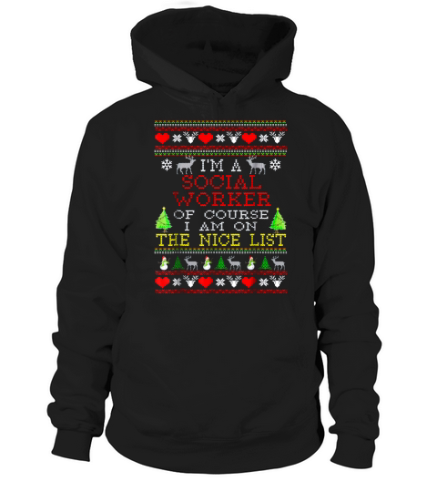 Gift For Social Worker Ugly Christmas Hoodie Unisex