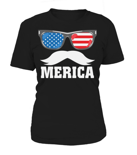 4th of July MERICA Mustache Women's T-Shirt
