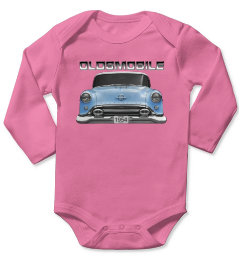 1954 Oldsmobile Front Lightblue Long Sleeve Baby One-Piece
