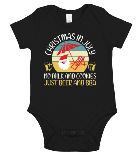 Christmas in July Tshirt Beer Short Sleeve Baby One-Piece