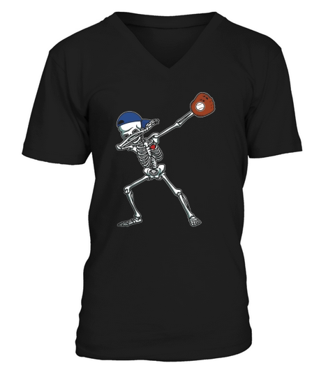 Dabbing Skeleton Baseball T-Shirt Dab Hip Hop Skull Gift V-Neck T-shirt