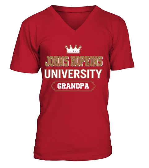 Johns Hopkins University Grandpa Great Gift For Grandparents V-Neck T-shirt