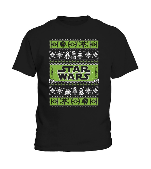 Star Wars Vader Trooper Droid Ugly Christmas Sweater T-Shirt - Unisex Long Sleeve Kids T-Shirt
