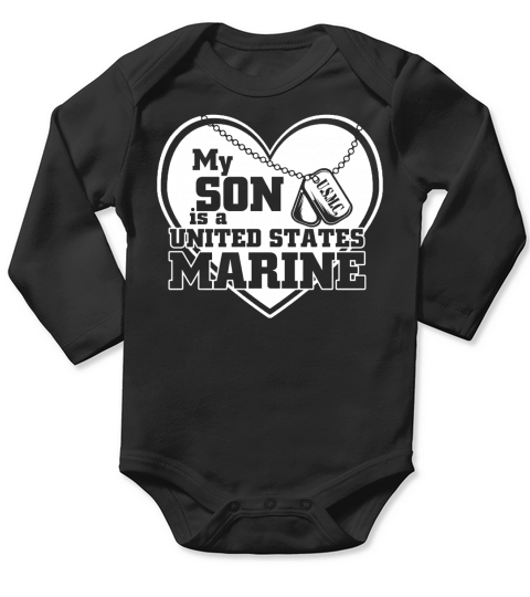 My Son Marine Shirts Long Sleeve Baby One-Piece