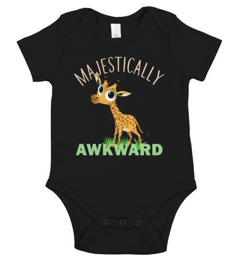 Majestically Awkward Giraffe Funny Animals T-Shirt Short Sleeve Baby One-Piece