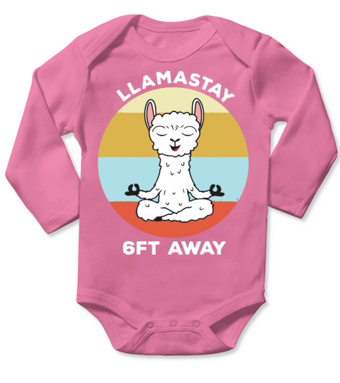 Llamastay 6ft away Long Sleeve Baby One-Piece