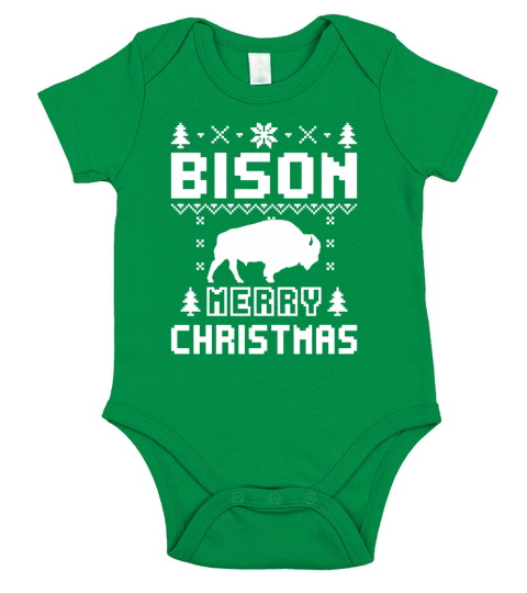 Bison Ugly Christmas Sweater T-shirt Short Sleeve Baby One-Piece