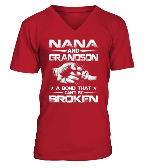 Nana And Grandson A Bond That Cant Be Broken V-Neck T-shirt