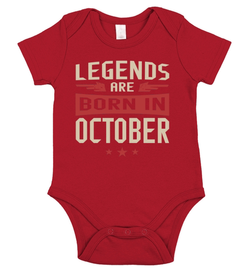 Legends Are Born in October Short Sleeve Baby One-Piece