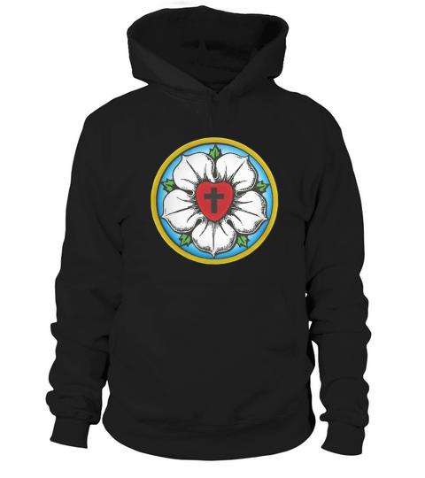 Vintage Cross of Luther Flower Hoodie Unisex