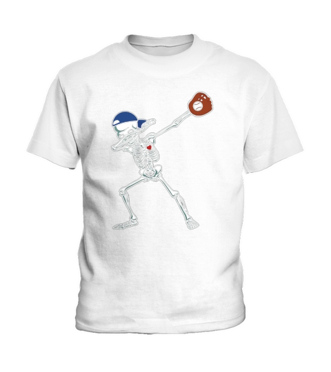 Dabbing Skeleton Baseball T-Shirt Dab Hip Hop Skull Gift Kids T-Shirt