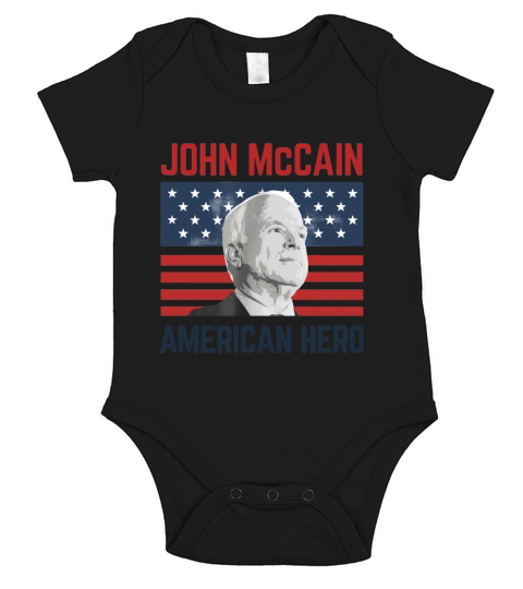John McCain American Hero Usa Flag shirt Short Sleeve Baby One-Piece
