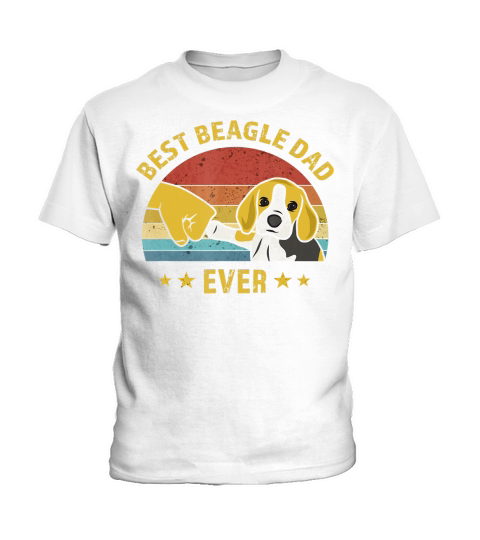 Mens Cute Best Beagle Dad Ever Retro Vintage Gift Puppy Lover T-Shirt Kids T-Shirt