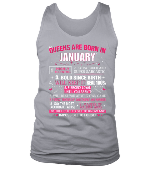 Queens are Born In January Tank Top Unisex