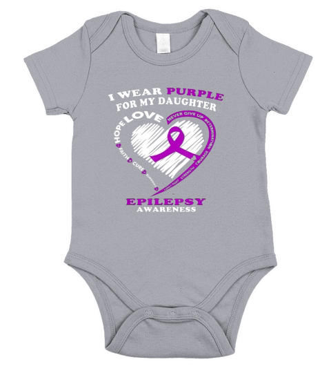Epilepsy Awareness Shirts - I Wear Purple For My Daughter Short Sleeve Baby One-Piece