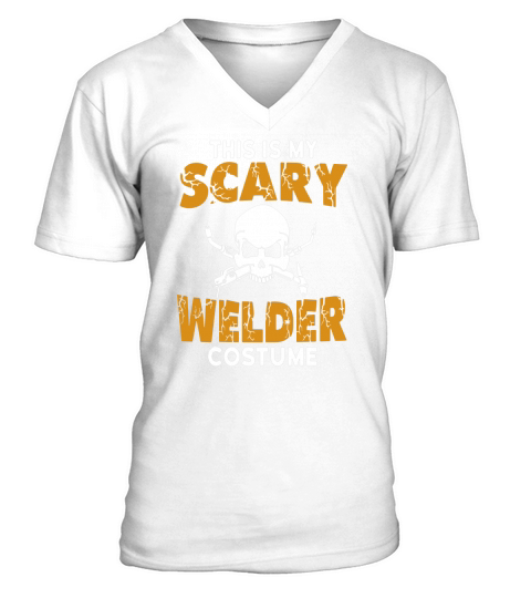 Scary Welder Halloween Costume V-Neck T-shirt
