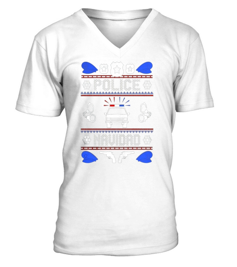Police Navidad Cop Ugly Christmas Sweater V-Neck T-shirt