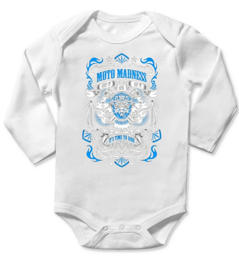 Moto Madness Hoodies - BLAU Long Sleeve Baby One-Piece