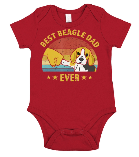 Mens Cute Best Beagle Dad Ever Retro Vintage Gift Puppy Lover T-Shirt Short Sleeve Baby One-Piece