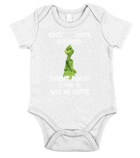 Grinch - I win give me a coffee Short Sleeve Baby One-Piece