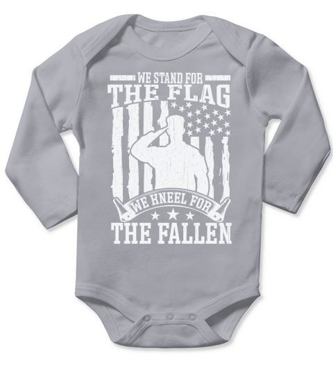 We stand for the flag we kneel for the fallen Long Sleeve Baby One-Piece