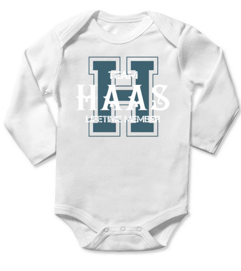 HAAS Shirts - Team HAAS Lifetime Member Name Shirts Long Sleeve Baby One-Piece