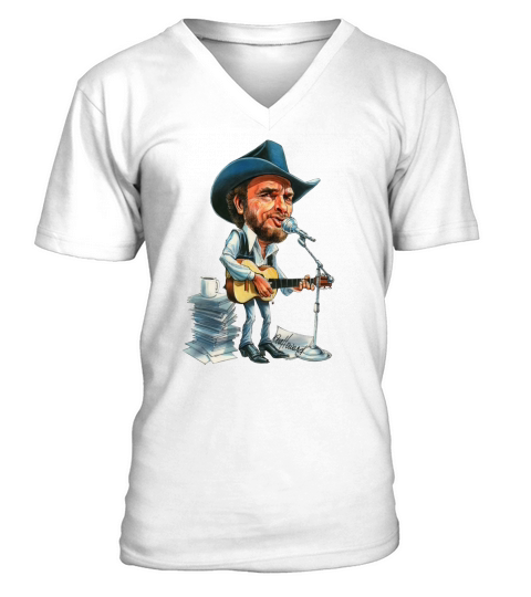 NH05 Merle Haggard V-Neck T-shirt