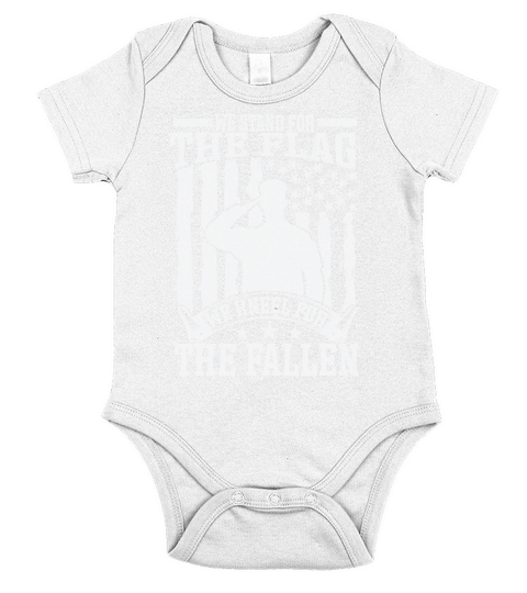 We stand for the flag we kneel for the fallen Short Sleeve Baby One-Piece