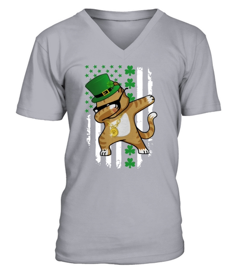 DABBING CAT ST PATRICKS DAY TSHIRT V-Neck T-shirt