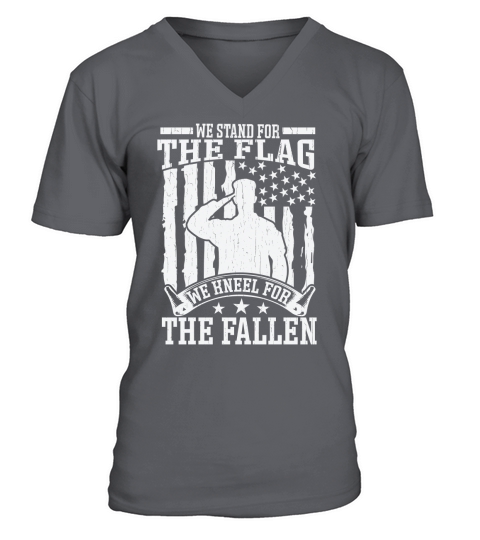We stand for the flag we kneel for the fallen V-Neck T-shirt