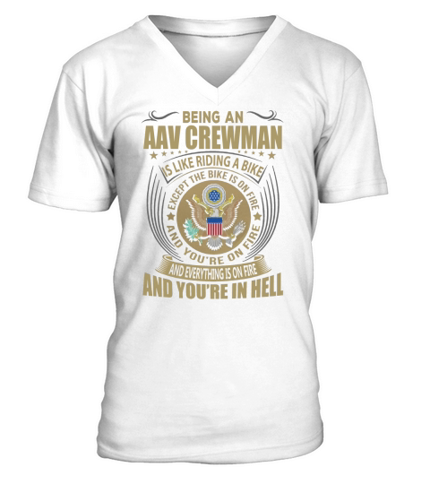 Being an Aav Crewman like Riding a Bike Job Title Shirts V-Neck T-shirt