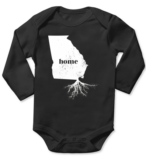 Georgia Home Roots State Map Long Sleeve Baby One-Piece