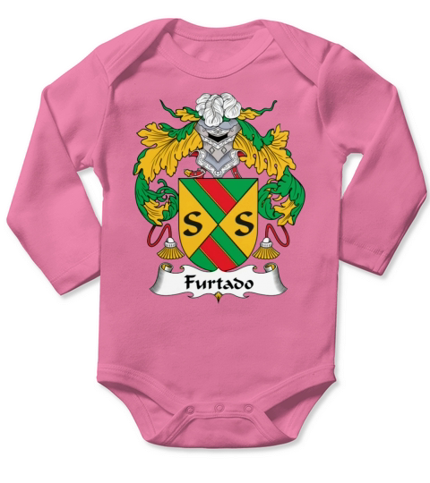 Furtado Family Crest Portuguese Family Crests Long Sleeve Baby One-Piece