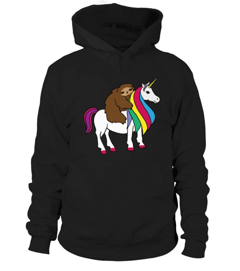 Unicorn Sloth Cute Graphic Tee Rainbow Shirt Girls Women Hoodie Unisex